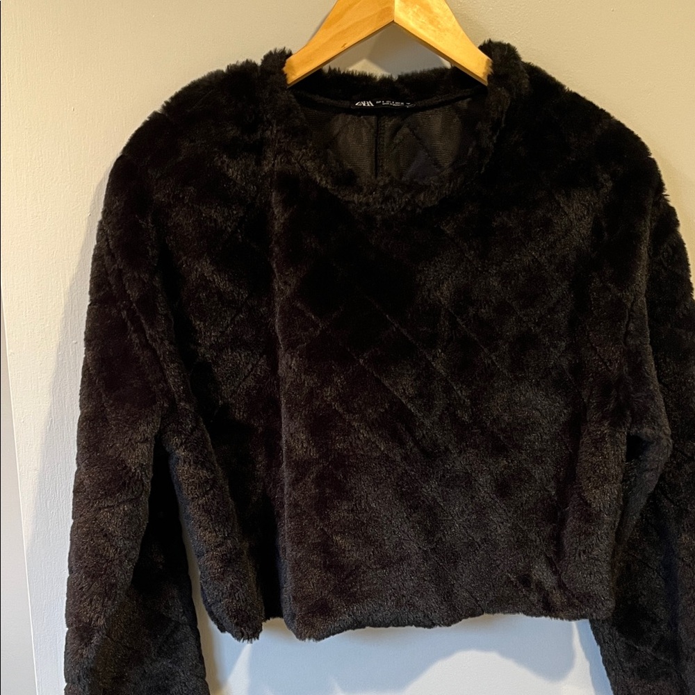 Zara Black Teddy sweater